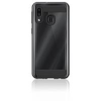 AIR ROBUST - Cover Ultra protettiva in TPU trasparente e finiture colore nero opache bordi rialzati compatibile con Samsung Galaxy A20e