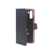 WALLY - Custodia a libro in pelle sintetica con chiusura flap magnetico, slot per carte e funzione stand colore nero compatibile con Samsung Galaxy Note 10