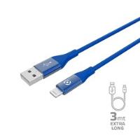 USBLIGHTCOL3M - Cavo USB-A a Lightning, lunghezza 3 metri, potenza massima 12 Watt, Certificazione "MFI"