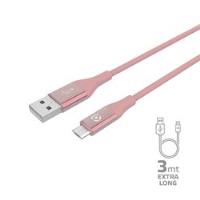 USBMICROCOL3M - Cavo USB-A a Micro Usb, lunghezza 3 metri, potenza massima 12 Watt