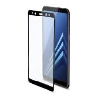 3DGLASS - Vetro 9H con bordo colorato nero per schermo curvo compatibile con Samsung Galaxy A8+ 2018