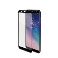 3DGLASS - Vetro 9H con bordo colorato nero per schermo curvo compatibile con Samsung Galaxy A6+ 2018