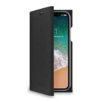 SHELL - Custodia ad agenda con finitura saffiano, slot per carte e funzione stand compatibile con Apple iPhone Xs/ iPhone X