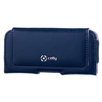 STYLE - Custodia universale in pelle sintetica con chiusura magnetica e passante cintura colore blu navy