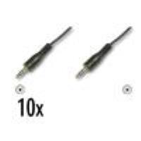 NILOX TECH - Cavo audio connettore jack 3.5mm a connettore jack 3.5mm, lunghezza cavo 1.5 mt, confezione da 10 pezzi, connettori maschio a maschio