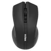 NILOX TECH - Mouse ottico, connessione wireless, 1600DPI, ricezione fino a 10 metri di distanza, funziona con pile AA(non incluse), 2 tasti