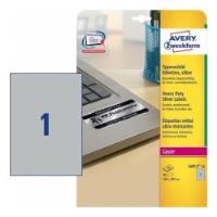 Etichette in poliestere argento - per stampanti Laser bianco/nero - 210 x 297 mm durevoli