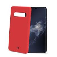 FEELING - Cover morbida in silicone liquido con finitura soft touch e bordi anti scivolo colore rosso compatibile con Samsung Galaxy S10