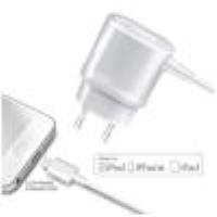 TCIP5 - Caricabatteria da rete con cavo Lightning integrato, lunghezza cavo 1 metro, potenza massima 5 Watt