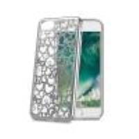 LASER - Cover trasparente morbida con effetto metallo colore argento compatibile con Apple iPhone SE 2020/ iPhone 8/ iPhone 7