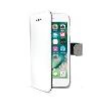 WALLY - Custodia a libro in pelle sintetica con chiusura flap magnetico, slot per carte e funzione stand colore bianco compatibile con Apple iPhone 8 Plus/ iPhone 7 Plus
