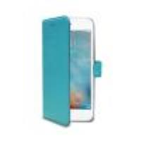 WALLY - Custodia a libro in pelle sintetica con chiusura flap magnetico, slot per carte e funzione stand colore azzurro per Apple iPhone SE 2022/ iPhone SE 2020/ iPhone 8/ 7/ 6s/ 6