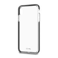 HEXAGON - Cover trasparente nero semi rigida, ultra resistente in TPU + Policarbonato compatibile con Apple iPhone Xs Max