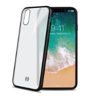 LASER MATT - Cover trasparente morbida con effetto metallo colore nero compatibile con Apple iPhone Xs/ iPhone X