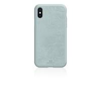 WHITE DIAMONDS - Cover con materiale simil Alcantara colore azzurro compatibile con Apple iPhone Xs/ iPhone X